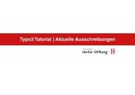 Typo3 Tutorial | Aktuelle Ausschreibungen