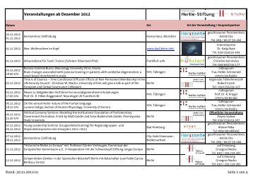 Veranstaltungen ab Dezember 2012 - Gemeinnützige Hertie-Stiftung