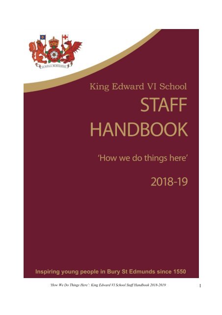 Staff Handbook 2018 - 2019 FINAL