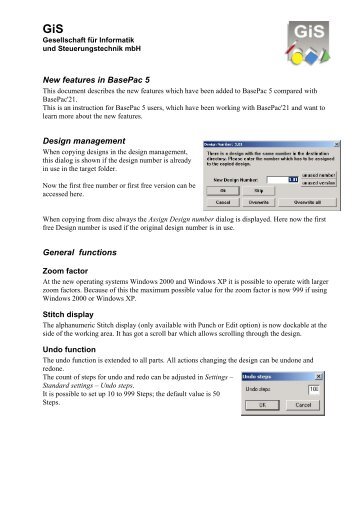 New features in BasePac 5 Design management ... - gis-net.de