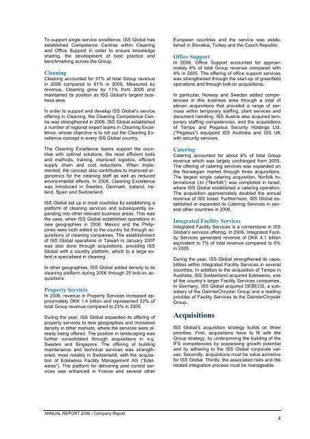 Annual Report 2006 ISS Global A/S