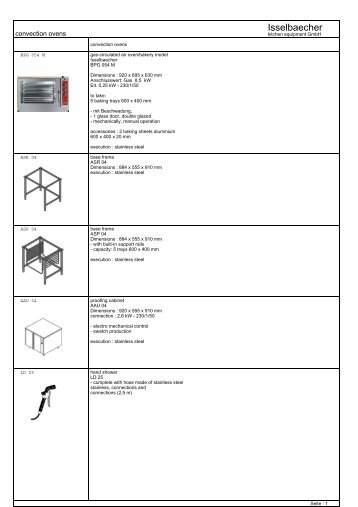 Convection ovens - Isselbaecher