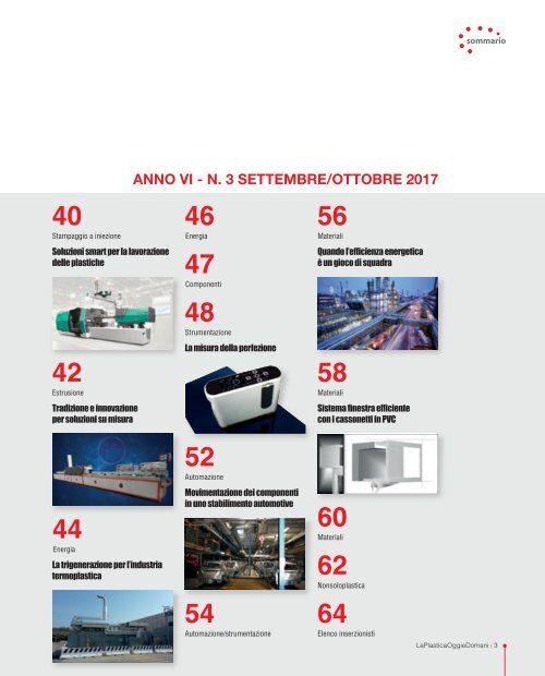 La plastica oggi e domani 3 Settembre e Ottobre 2017