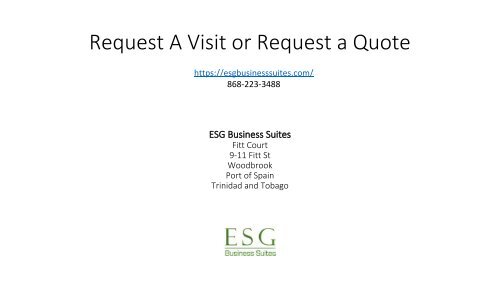 ESG Business Suites Serviced Office Space in Trinidad