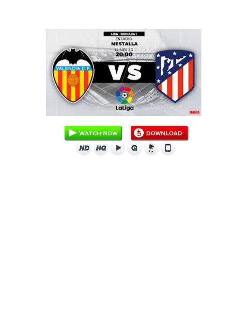 (((Fútbol-2018)))Valencia Atlético de Madrid En Vivo
