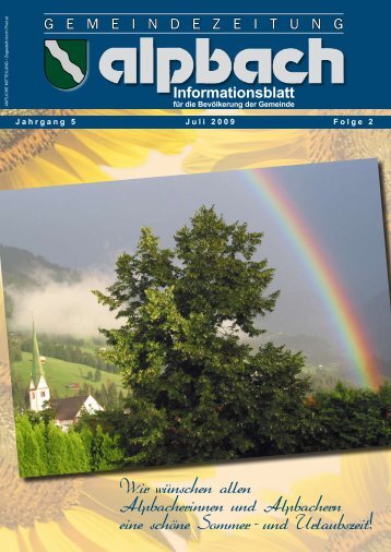 Informationsblatt Wir wunschen allen ... - Alpbach - Land Tirol