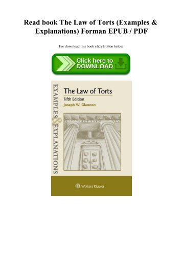 Read book The Law of Torts (Examples & Explanations) Forman EPUB  PDF
