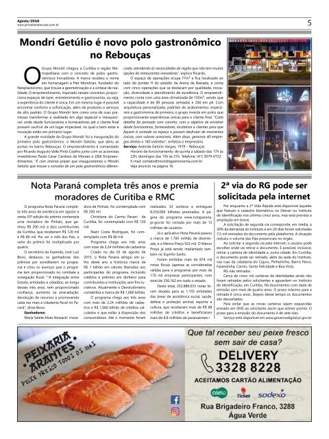 Jornal do Rebouças - Agosto 2018