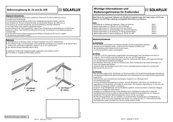 Wichtige Informationen und Bedienungshinweise für Endkunden