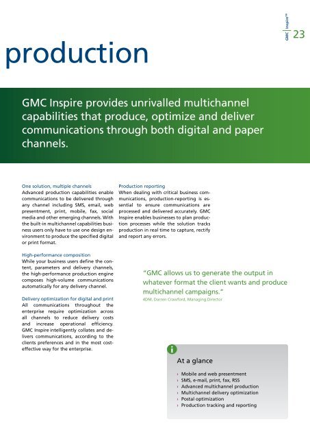 GMC Inspire solution brochure - GMC Software Technology