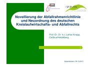 Novellierung der Abfallrahmenrichtlinie und Neuordnung des ...