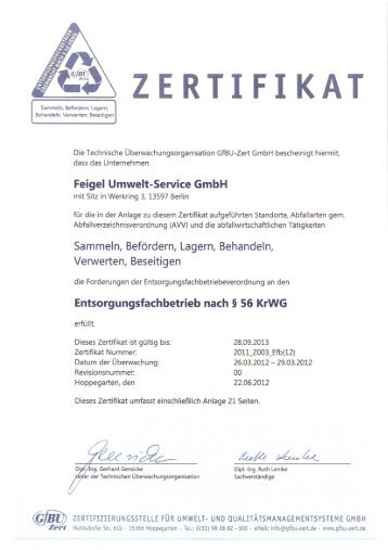 EfB-Zertifikat - Feigel Umwelt-Service GmbH.pdf - Jakob Becker ...