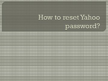 How to reset Yahoo password