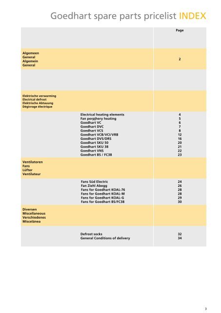 Goedhart Price list 2012 Spare parts - at GEA Goedhart