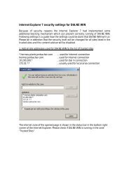 Internet Explorer 7 security settings for DIA.NE WIN
