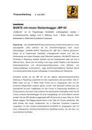 BUNTE mit neuen Stelzenbagger JBP 65 - JOHANN BUNTE ...