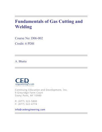 Fundamentals of Gas Cutting and Welding - CED Engineering