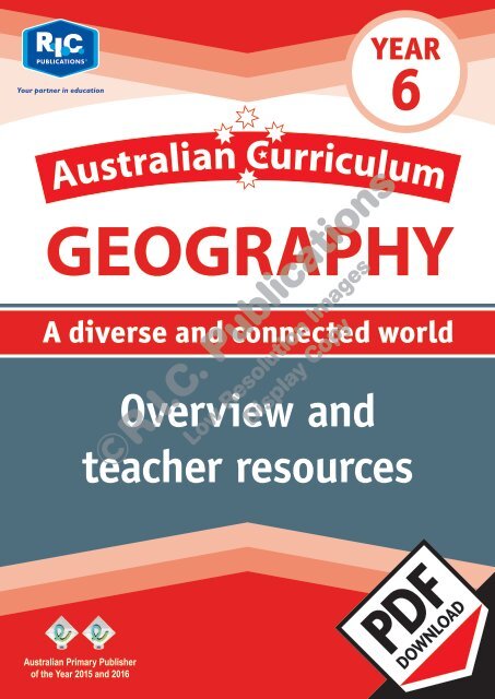 RIC-20086 Australian Curriculum Geography (Yr 6) Teacher resources