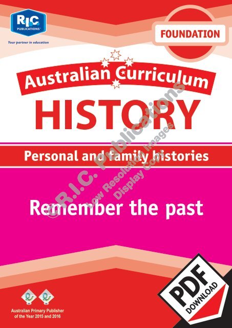 Download Ric 20096 Australian Curriculum History Foundation Remember The Past