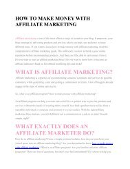 How To Make Money with Affiliate Marketing