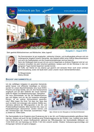 Gemeindezeitung August 2018