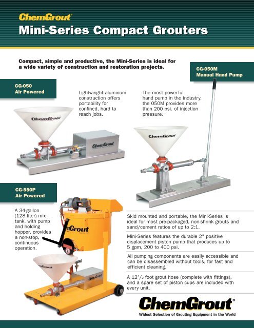 Mini-Series Compact Grouters - ChemGrout Inc