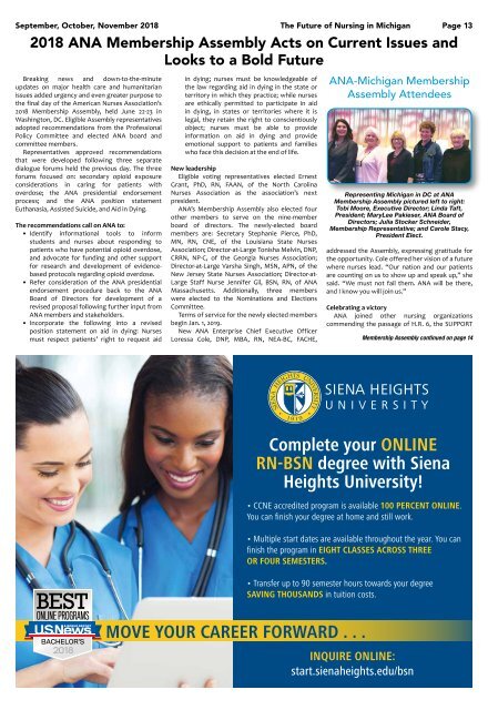 The Future of Nursing in Michigan - September 2018