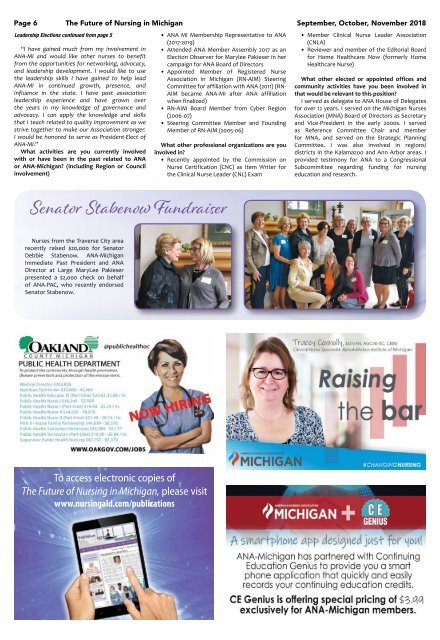 The Future of Nursing in Michigan - September 2018