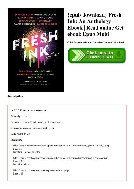 {epub download} Fresh Ink An Anthology Ebook  Read online Get ebook Epub Mobi