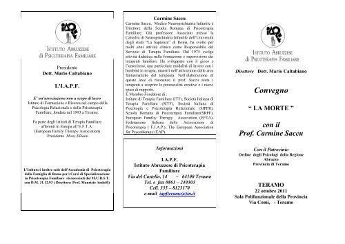 Convegno “ LA MORTE ” con il Prof. Carmine Saccu - Ordine ...