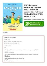 [PDF] Download Kristy's Big Day (the Baby-Sitters Club Graphix #6) Full-Color Edition EBOOK EPUB KINDLE PDF