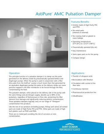 AstiPure AMC Pulsation Damper - Process Systems, Saint-Gobain ...