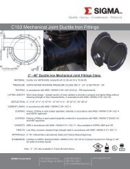 C153 Mechanical Joint Ductile Iron Fittings - SIGMA Corporation