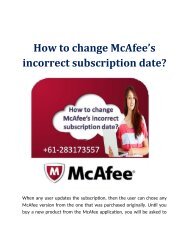 McAfee subscription date is incorrect