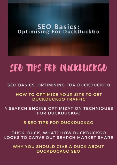 SEO Tips for DuckDuckGo