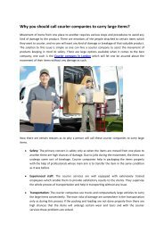 Why you should call courier companies to carry large items?