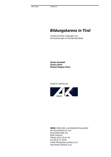 Bildungskarenz in Tirol - Arbeiterkammer