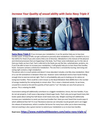 Provide More than Energy your body with Swiss Navy Triple X