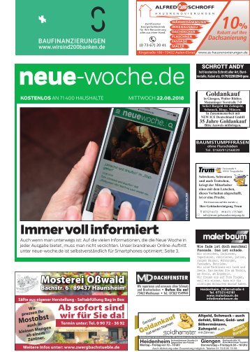 22.08.2018 Neue Woche