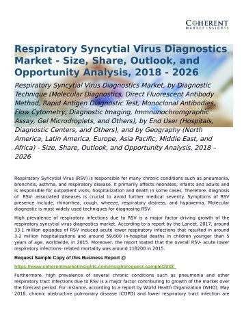 Respiratory Syncytial Virus Diagnostics Market Opportunity Analysis, 2018 – 2026
