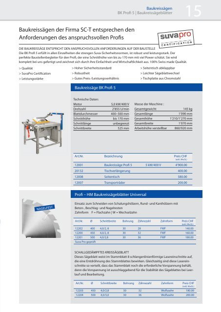 Preisliste 2018