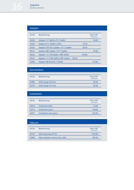 Preisliste 2018