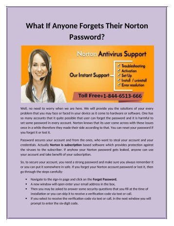 What If Anyone Forgets Their Norton Password?