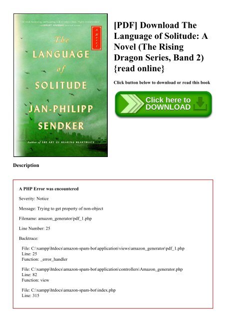 [PDF] Download The Language of Solitude A Novel (The Rising Dragon Series  Band 2) {read online}