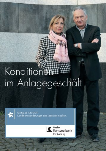 Konditionen im Anlagegeschäft - Basler Kantonalbank