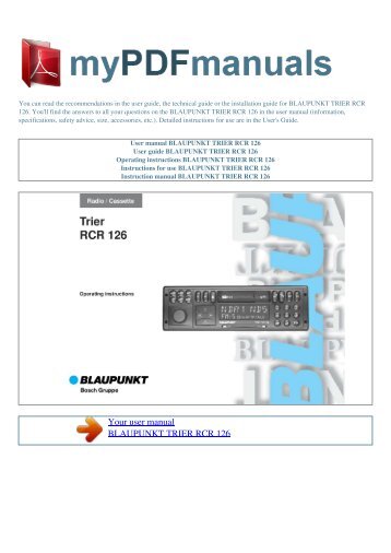 Инструкция Пользователя Для Магнитола Blaupunkt London Mp35