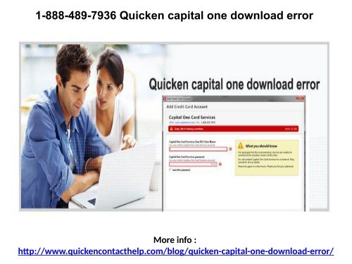 1-888-489-7936 Quicken capital one download error