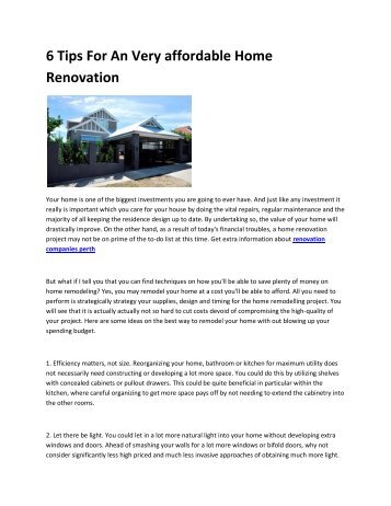 6 home renovations perth