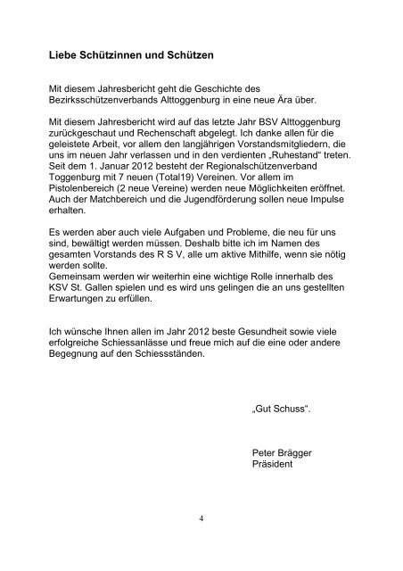 Regional Schützen Verband Toggenburg - Alttoggenburg ...