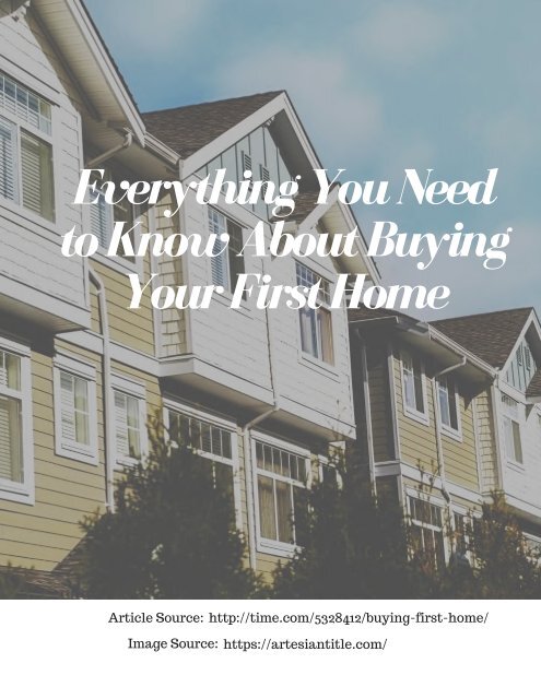 Everything You Need to Know About Buying Your First Home